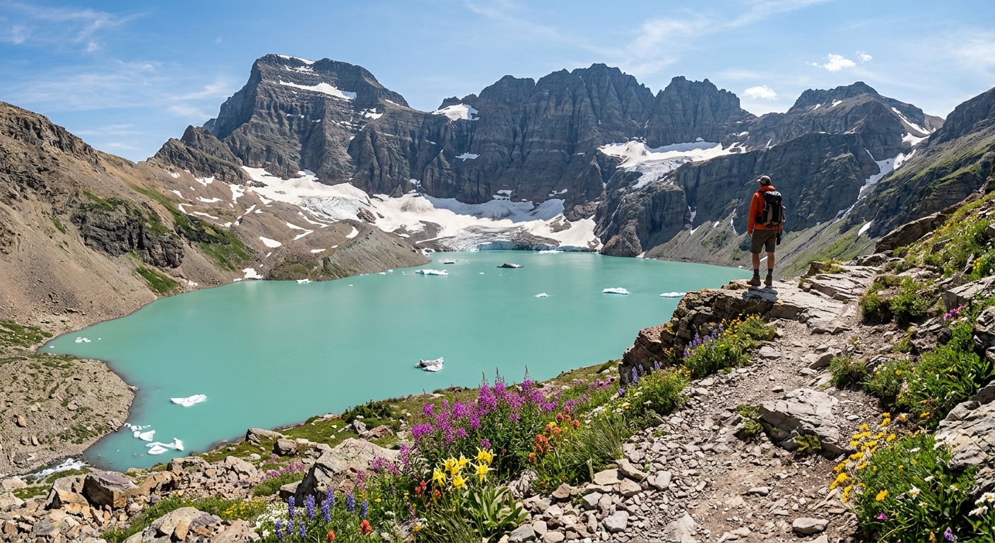 Grinnell Glacier and its turquoise lake